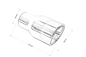 Exhaust tip 89 mm, inlet 63 mm – polished, burnt