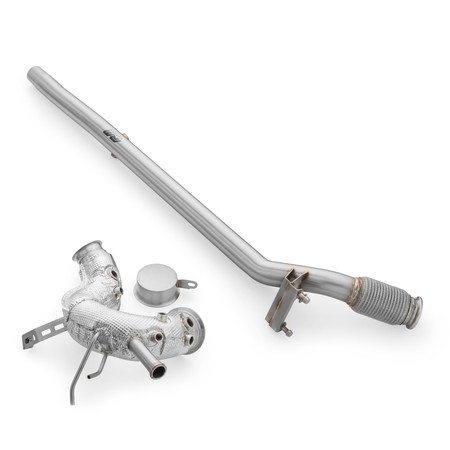 Downpipe + DPF OFF Volkswagen Golf VIII 2.0 TDI GTD DPF removal with middle section and heat shield