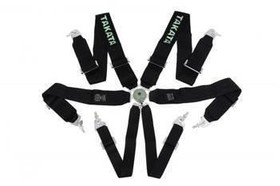 Pasy sportowe 6-punktowe 3" czarne – Takata Replica